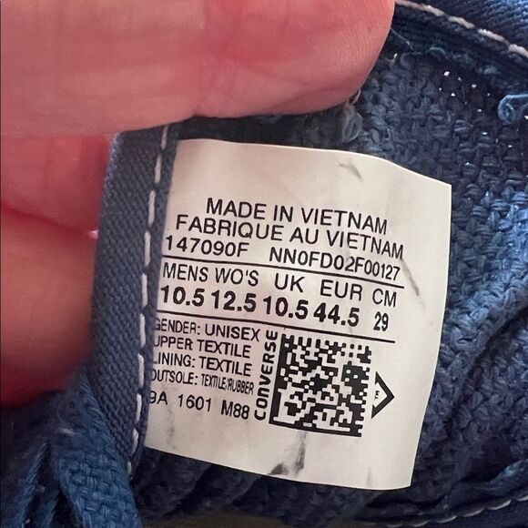 Converse Denim Blue Unisex Sneakers M10.5W12.5 - Picture 2 of 7